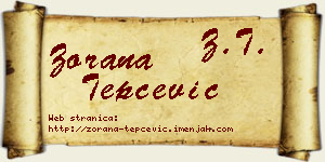 Zorana Tepčević vizit kartica